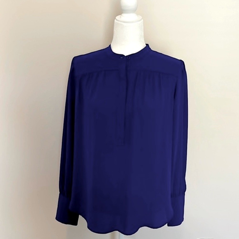 Ann Taylor Long-Sleeve Button Cuff Blouse